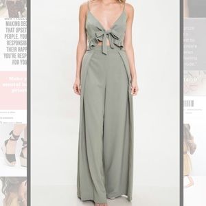Green Cut Out Jumpsuit